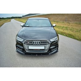 Накладка сплиттер на передний бампер на Audi S3 8V рестайл